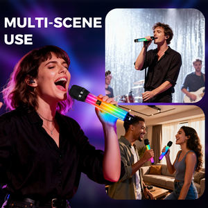 Nuevo Diseño WX2 Micrófono Inalámbrico Portátil Profesional de 2.4G con Luces LED, Alcance de 30m, de Plástico para Presentaciones - Product Image 5