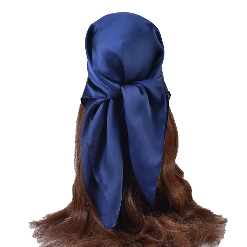Moda tamaño 70cm seda pura mujer decorativa sedosa cabeza envuelve otras bufandas