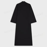 Abaya longue noire sur mesure pour femmes, robe musulmane modeste avec manches larges, vêtements islamiques élégants pour tous les jours et occasions formelles