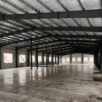 Atelier industriel modulaire extensible en acier, bâtiment préfabriqué à ossature métallique pour extension future