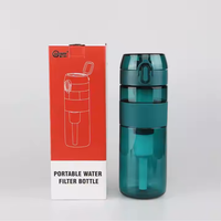 Vente directe d'usine OEM et ODM, bouteilles d'eau filtrantes de sport de 500 ml sans BPA, purificateur de camping, bouteille d'eau Tritan d'extérieur avec filtre