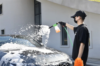 Kit de lavage de voiture avec pistolet à mousse et gant en microfibre - Pulvérisateur de savon pour tuyau et buses de pistolet à eau pour le detailing automobile