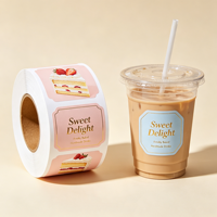 Etiquetas Adhesivas de Vinilo para Impresión de Logotipos Personalizados, Etiquetas para Vasos de Bebidas y Jugos