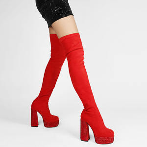 סין מפעל נעלי נשים הבוהן מחודדת סקסי ירך גבוהה מגפי לנקבה מעל הברך גבוהה מותאם אישית גדול גודל 45 - Product Image 4