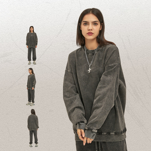 Biểu Tượng Tùy Chỉnh Terry Áo Bán Buôn Chất Lượng Cao Heavyweight Quá Khổ Crewneck 420 Gram Áo Cho Nam Giới - Product Image 4