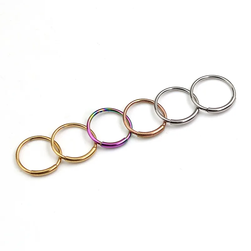 nose jewelry 316l stainless steel jewelry earring nose ring hoop gold plated open cuff piercing Round shape fashion wholesale