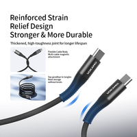 Cable USB C Magnético de 240W con Carga Rápida PD, 2 Metros, Tipo C a Tipo C, Cable de Carga y Datos Magnético de Nailon Autoorganizable y Antienredos