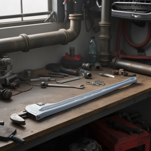 Llave de tubo recta de aluminio de 48 pulgadas con mordaza ajustable dentada de grado industrial para tuberías de agua y reparaciones automotrices - Product Image 2