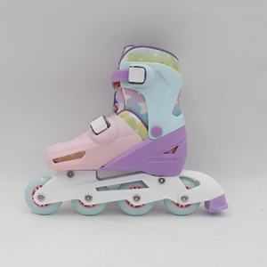 Patins à roues alignées réglables pour enfants avec patins à roulettes à 4 roues à coque dure rose pour garçons et filles, design confortable et élégant - Product Image 6