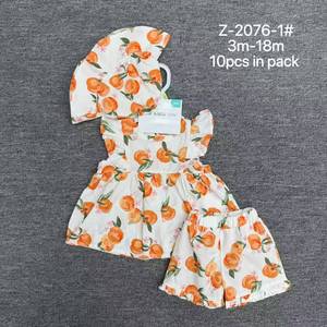 Conjunto de Vestido de Verano para Bebé Niña JJ32XL con Sombrero, Vestido de Algodón con Estampado Moderno para Recién Nacida, Manga con Volantes, <span class=keywords><strong>Ropa</strong></span> de Fiesta para Bebés - Product Image 2
