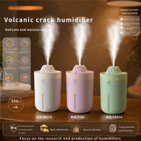 Humidificateur d'air ultrasonique portable 330 ml Volcano Cool Mist pour la maison, diffuseur d'huiles essentielles, mini humidificateur de bureau USB