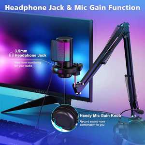 Microphone à condensateur USB RGB professionnel pour <span class=keywords><strong>Tik</strong></span> <span class=keywords><strong>Tok</strong></span> A8T A6T Équipement de studio musical Microphones de jeu - Product Image 4