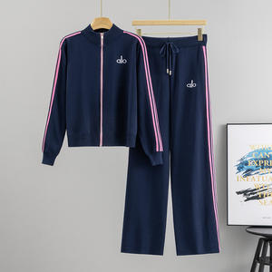 2026 Frühling Lässiges Stehkragen-Cardigan-Set mit Reißverschluss für Damen, Locker Sitzend, Sportlich-Modisch, Zweiteiliges Set für Herbst und Winter - Product Image 2