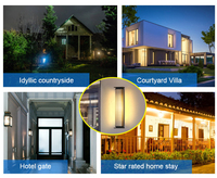 Applique Murale Solaire LED Extérieure Étanche pour Villa, Cour, Jardin, Entrée - IP65, Base en Acier Inoxydable, Lampes de Porche et de Portail
