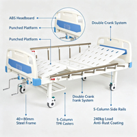 Lit d'hôpital multifonction LISEN ABS-A3 en acier laminé à froid, équipement médical pour adultes, manuel, certifié CE ISO, classe I