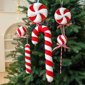 LINGKAI Red White Striped Foam <b>Candy</b> <b>Cane</b> <b>Christmas</b> Ornaments Lollipop Hanging Pendants for Xmas Tree Decor - Product Image 1
