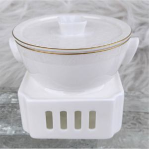 Service de table de luxe en porcelaine fine avec bordure dorée, idéal pour banquets d'hôtel, compatible lave-vaisselle - Product Image 3