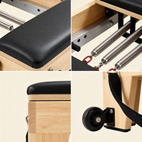 Matériel de Pilates Reformer portable, durable et réglable, avec lit en bois blanc, barre Infinity coulissante, structure en érable, pour entraînement corporel, taille personnalisée
