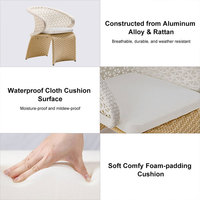 Canapé en rotin pour extérieur, villa, hôtel, jardin, piscine, ensemble de canapés imperméables