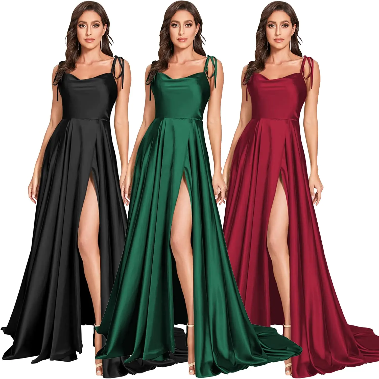 Plus Size Women Dinner Formal Evening Prom Gown Cocktail Long Maxi Satin Sexy Elegant Casual Party Dresses For Fat Lady
