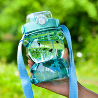 Gobelet à paille en plastique écologique grande capacité, design attrayant, pour enfants et étudiants, idéal pour la rentrée scolaire, portable avec sangle confortable et sécurisée