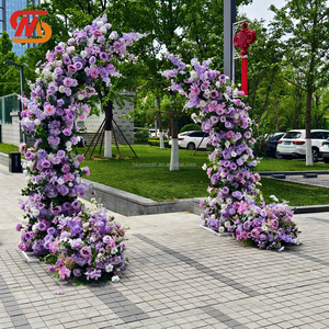 ซุ้มดอกไม้เรียบหรู สูง 6-7 ฟุต ตกแต่งด้วยกุหลาบสีแดงส้ม สำหรับตกแต่งทางเข้างานแต่งงาน ดีไซน์สวยงาม - Product Image 6