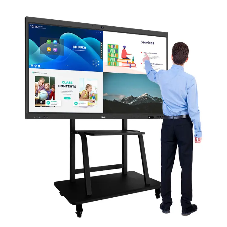 65 75 86 100 polegadas 4k smart board tela plana interativa led Infravermelho touch screen ensino lousa interativa eletrônica