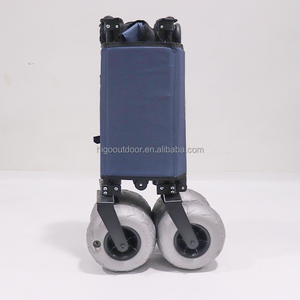 Carrito Plegable Resistente con Ruedas de Globo, Carrito de Dos Pisos para Exteriores, para Arena, Jardín, Camping, Playa - Product Image 6