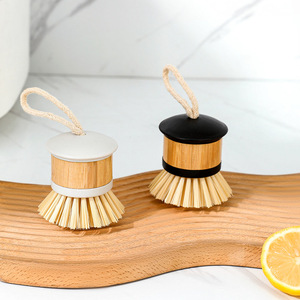 Cepillo para lavar platos de bambú con mango largo y corto, herramienta de limpieza de cocina antiarañazos para ollas, frutas y verduras - Product Image 2
