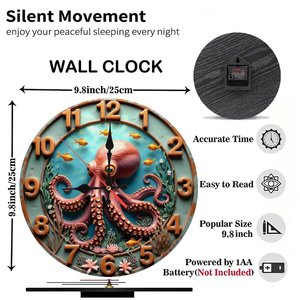 Round Wooden Wall <b>Clock</b> 25Cm Silent Non Ticking Home Living Room Decor <b>Art</b> <b>Clock</b> - Product Image 5