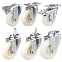 Roues pivotantes à roulement à billes en acier et nylon de 3 pouces Carsun avec protections filetées, capacité de charge de 100 kg, extra-résistantes pour chariot