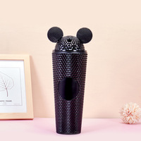 Botol Minum Plastik PPSU Ramah Lingkungan Anti-Selip Kapasitas Besar Gaya Mickey Kreatif dengan Sedotan, Tema Durian Lucu, Dinding Ganda