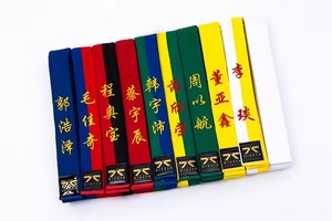 Cintura per Esami di Taekwondo, Nastro per Karate, Cintura di Promozione, Cintura Ricamata con Lettere Personalizzate all'Ingrosso - Product Image 6