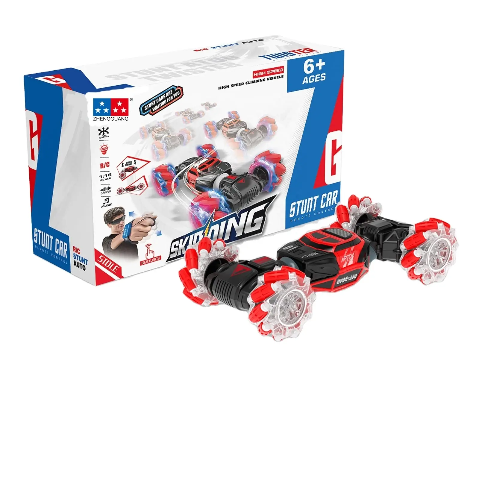 Alta Qualidade Duplo Lado 4X4 RC Stunt Car Crianças Rádio Controle Brinquedos Gesto Controlado À Mão RC Car Com Música E Luz