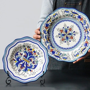 Hand-painted Creative Irregular Bohemian <b>Porcelain</b> Dish Dinner Salad Charger <b>Plate</b> - Product Image 5