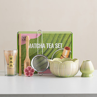 Ensemble de fouets à matcha en bambou avec logo personnalisé, ensemble de bols en céramique, kit de matcha en céramique, OEM, fouet à matcha cérémoniel chromé
