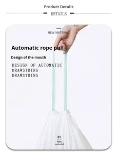 ถุงขยะแบบมีเชือกผูกสำหรับถังขยะในครัวสำนักงาน แบบใช้แล้วทิ้ง - Product Image 6