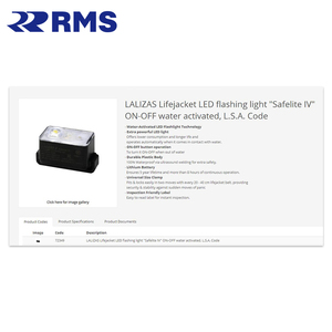 IMPA 330145 <span class=keywords><strong>LALIZAS</strong></span> 72349 Lampe de gilet de sauvetage activée par l'eau avec support, batterie au lithium, interrupteur manuel, certifiée CE - Product Image 4