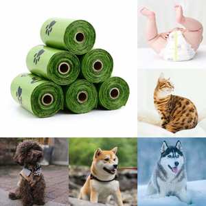 Sacs à déjections pour animaux de compagnie de haute qualité, écologiques, aromatisés au café, protection environnementale 15 microns - Sacs à crottes de chien, 15 sacs par rouleau - Product Image 2
