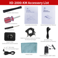 Batterie électronique professionnelle HXM XD-2000-KM noir mat 9 pièces 820 sons double couche avec sensation acoustique