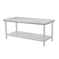 Table de préparation des aliments en acier inoxydable 304 avec évier Équipement de cuisine brossé pour la préparation des aliments