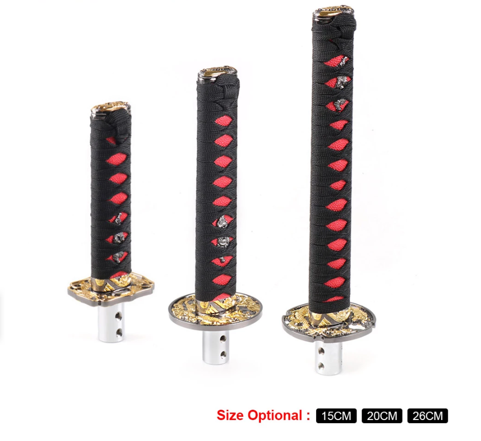 Универсальный 150 мм/200 мм/260 мм JDM Катана самурайский меч ручка переключения передач с адаптерами ручка переключения передач