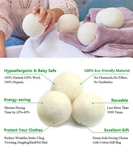 Boules de séchage en laine de Nouvelle-Zélande 100% biologique, personnalisées, réutilisables, écologiques, élimination des odeurs, adoucissant naturel pour tissus, disques de lavage - Product Image 4