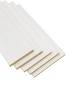 Plinthe de sol plate carrée en MDF blanc apprêté, écologique et résistante à l'humidité, pour intérieur moderne, tailles personnalisées