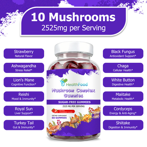 Factory Direct Mushroom Complex Gummies with Total Carbohydrates Supports Relaxation Immune System Support Gummies - Product Image 3