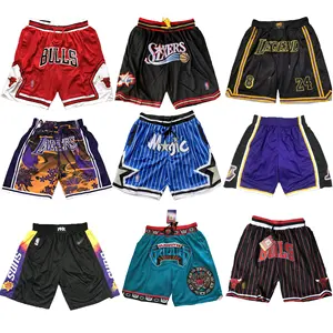 Direto da fábrica Homens Chicago Shorts Bulll Costurado Retro Vermelho 1995 Basquete Shorts Retro Costurado Completo Shorts