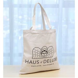 Bolsa de Compras Reutilizable de Lona Orgánica de Algodón, Bolsa de Mano Personalizada con Impresión - Product Image 1