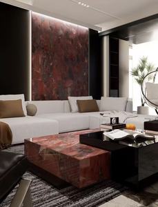 Losa de Mármol Rojo Prosperous Beauty Directo de Fábrica, Pulida con Vetas de Rubí, Moderna para Mesa de Centro de Hotel de Lujo, Cocina, Comedor, Villa - Product Image 3