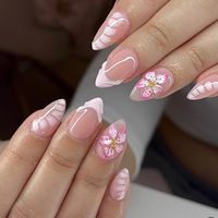Uñas Postizas Acrílicas de Alta Calidad, Forma Almendrada Cuadrada, Cobertura Completa, con Pegamento, Reutilizables, con Logotipo Personalizado, Listas para Usar