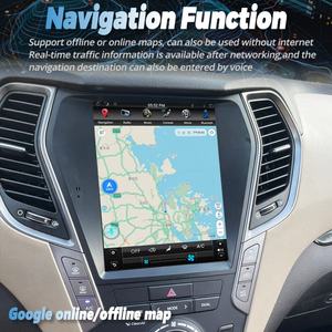 Autoradio Android 13 2 Din avec GPS, navigation vidéo et multimédia pour Hyundai Santa Fe IX45, écran Android 2013-2017, style Tesla - Product Image 4